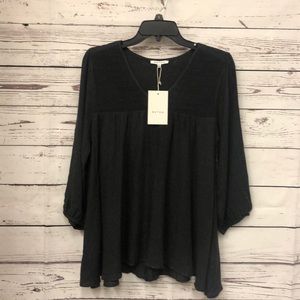 RETHM charcoal gray peasant top VARIOUS SIZES *READ BIO*
